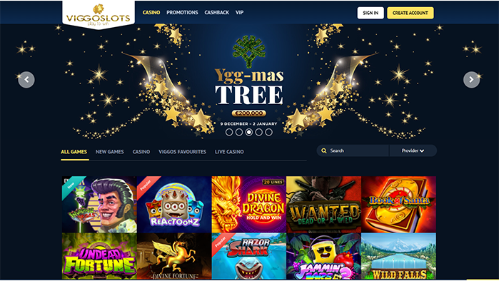 Viggoslots Casino Review Front Page