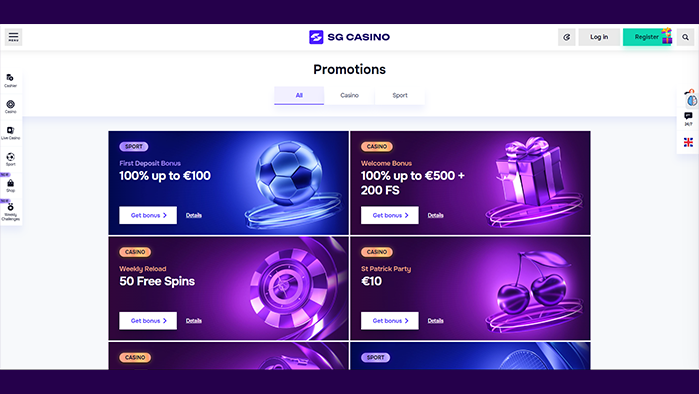 SG Casino Review Frontpage